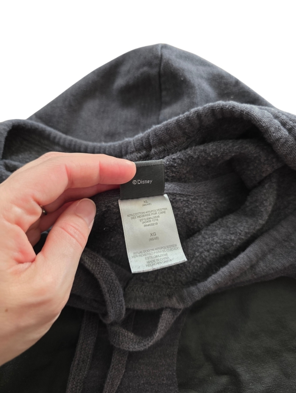 Disney Gray Mickey Mouse Pullover Hoodie With Kangaroo Pocket XL - Picture 3 of 4